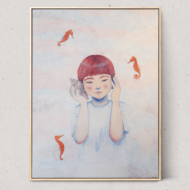 Ecoute Marine - Peinture traditionnelle japonaise 50x70cm